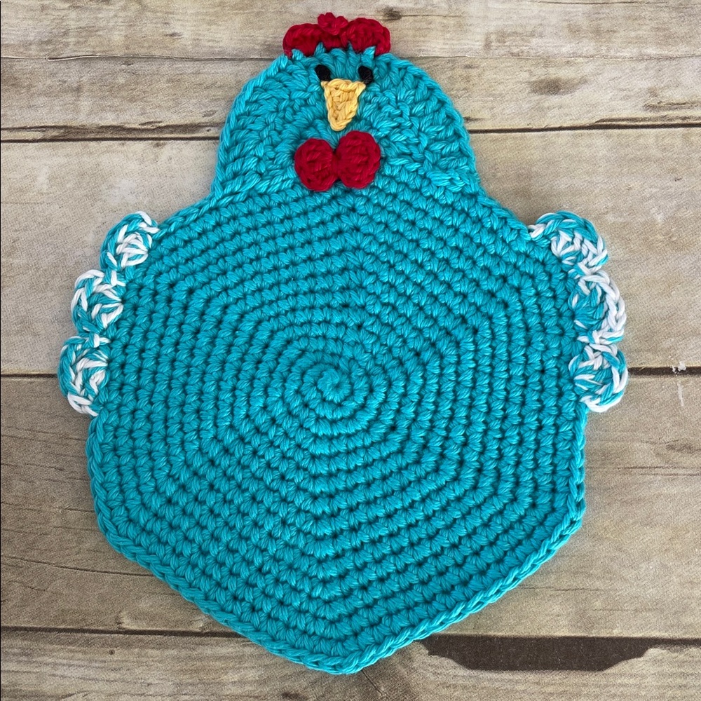 New Handmade Crochet Hot Pad/Trivet Turquoise